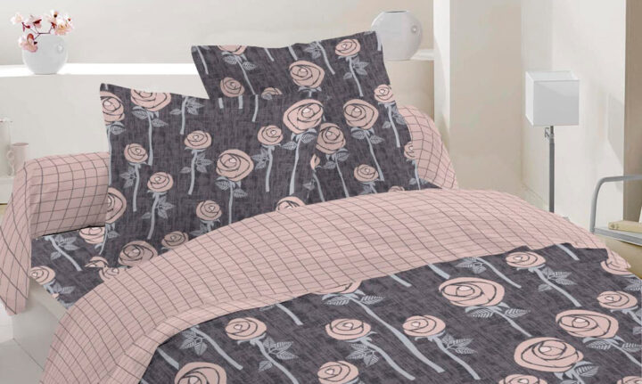 Цветной комплект постельного белья с цветочным принтом